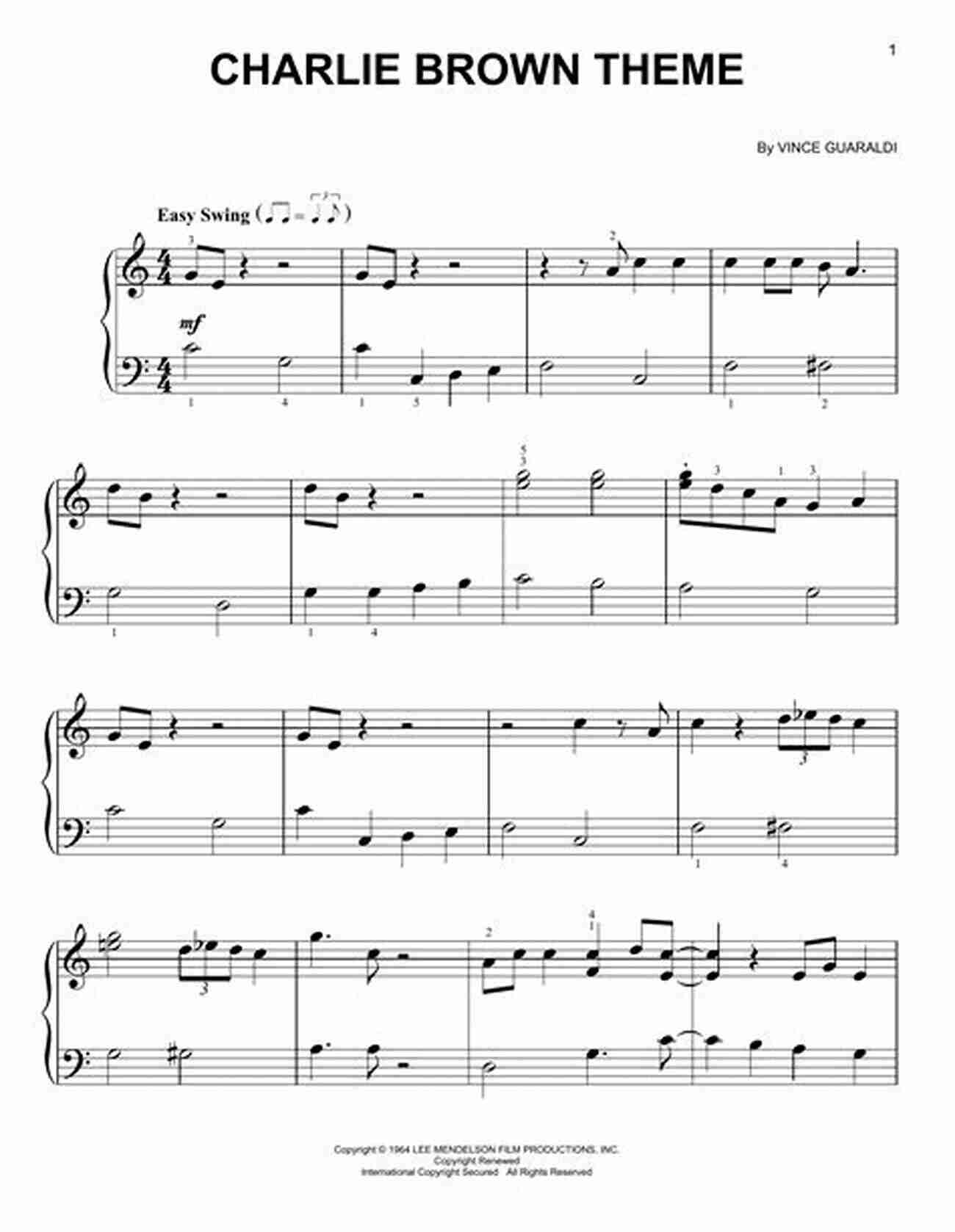 Charlie Brown Theme Sheet Music On A Piano Charlie Brown Theme Sheet Music