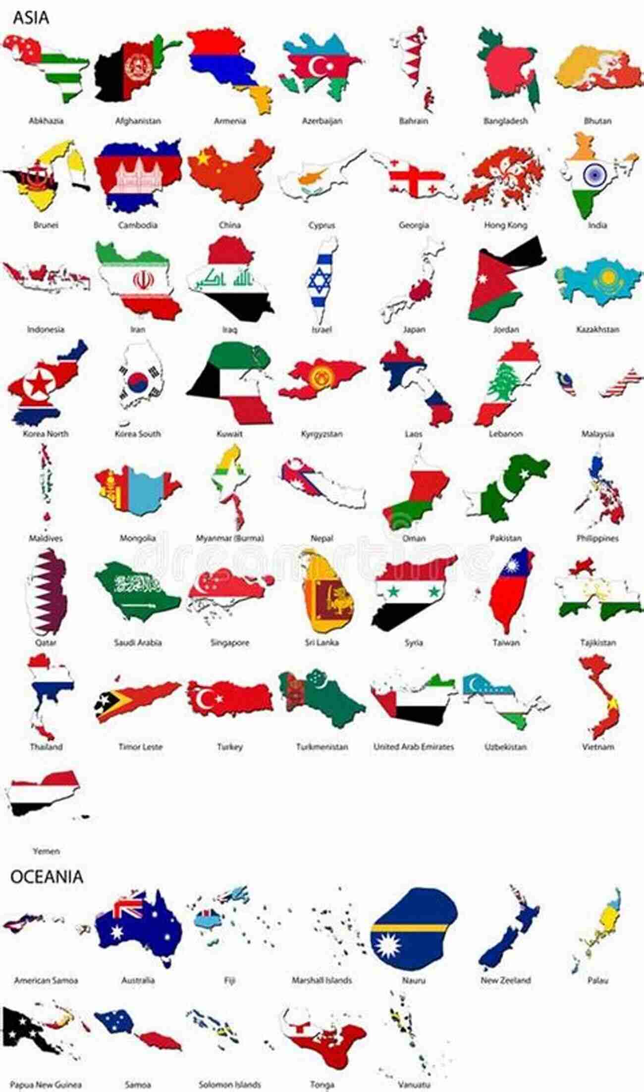 Chinese Flag Asian Oceania Geography For Children Volume 2: 55+ Flags Maps Capitals Leaders Continents For Asian Oceania Countries China India Japan Iran Israel (Pictorial Geography For Kids)