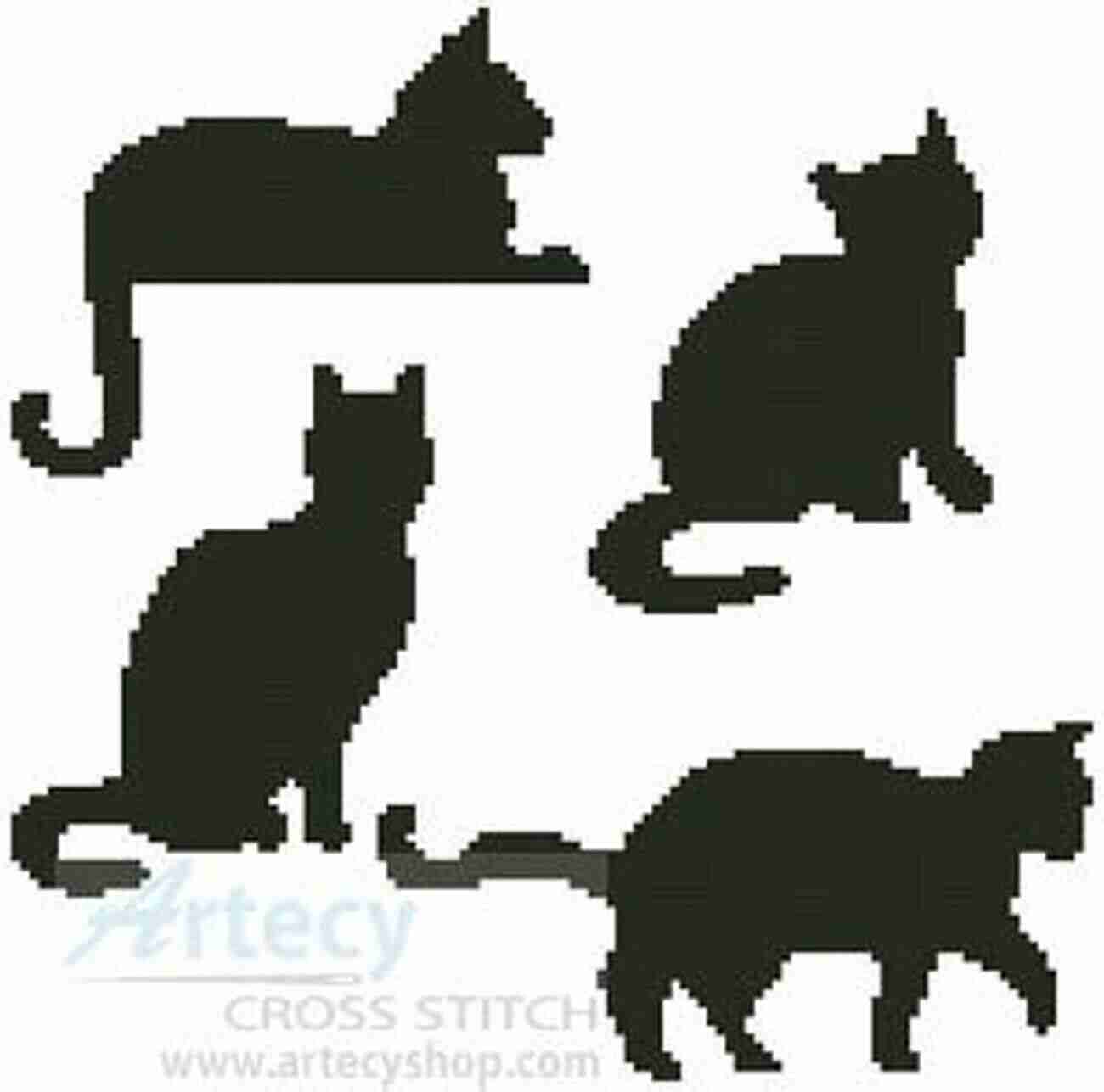 Counted Cross Stitch Pattern Of A Cat Silhouette Counted Cross Stitch Patterns: Cat Cross Stitch Patterns 51