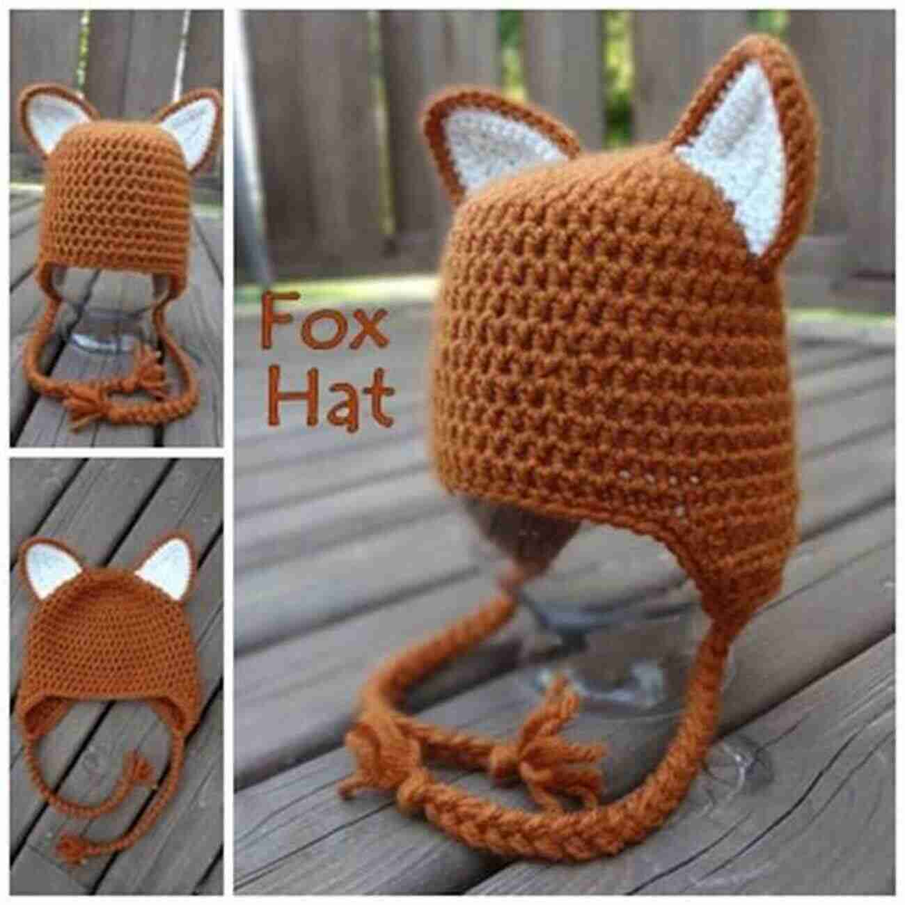 Cute Fox Hat Crochet Pattern Into The Wild Volume 2: 10 Animal Dinosaur Monster Crochet Hat Patterns