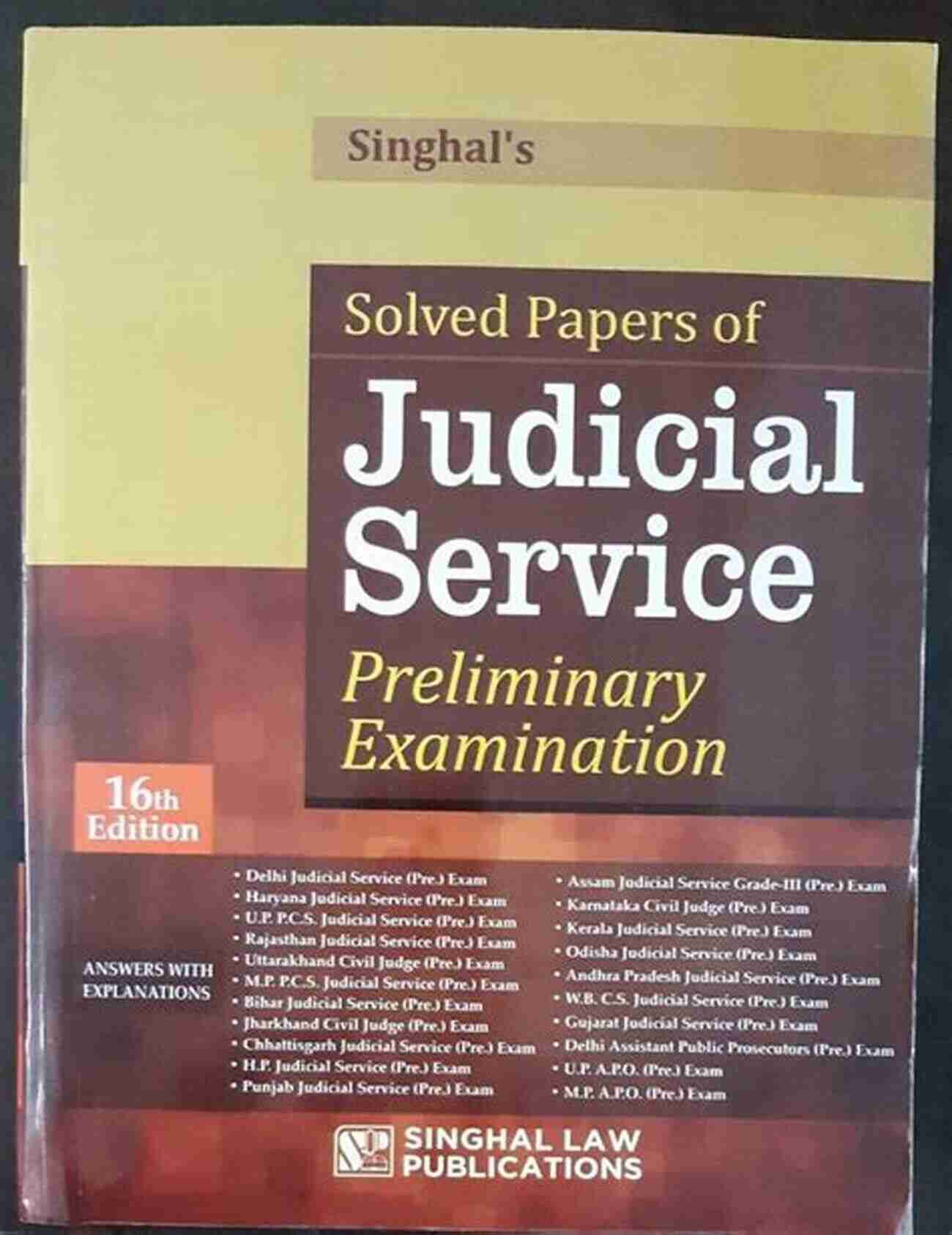 Judicial Service Preliminary Examination M P JUDICIAL SERVICE PRELIMINARY EXAMINATION SOLVED PAPERS WITH EXPLANATION