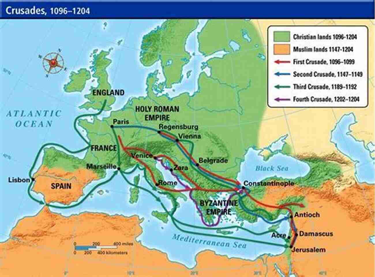 Map Depicting The Holy Land During The Time Of The Crusades The Knights Hospitaller: The Mystique And Mystery Of The Order Of Saint John (History Of The Knights And The Crusades 6)