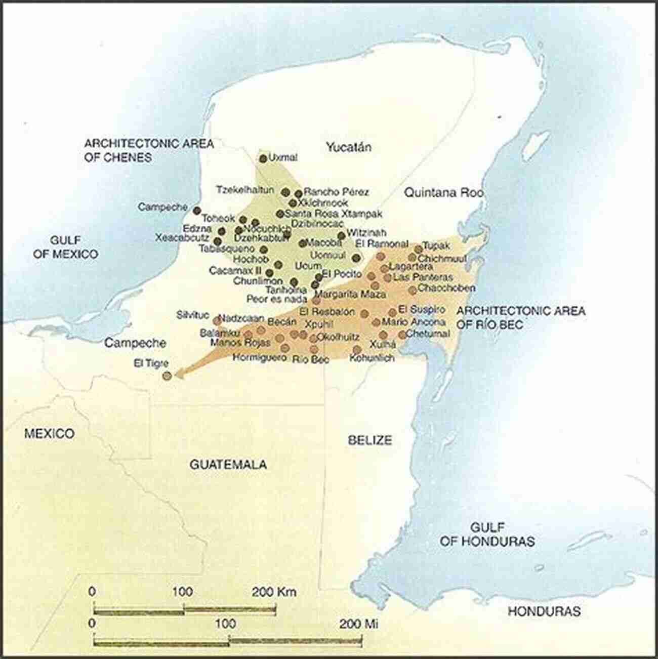 Map Of The Rio Bec Region Once Beneath The Forest: Prehistoric Terracing In The Rio Bec Region Of The Maya Lowlands