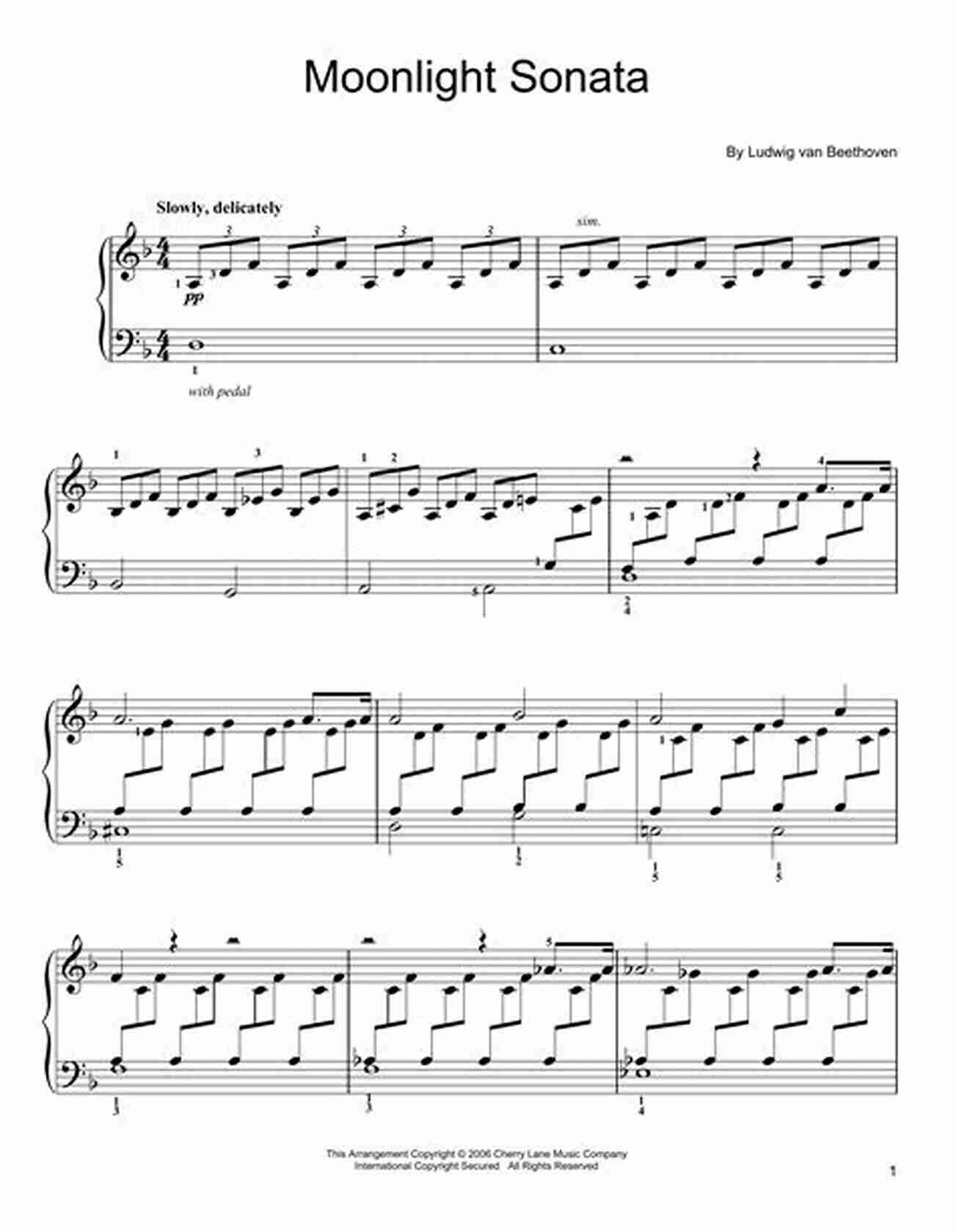 Moonlight Sonata Ludwig Van Beethoven Sheet Music More Simple Songs: The Easiest Easy Piano Songs