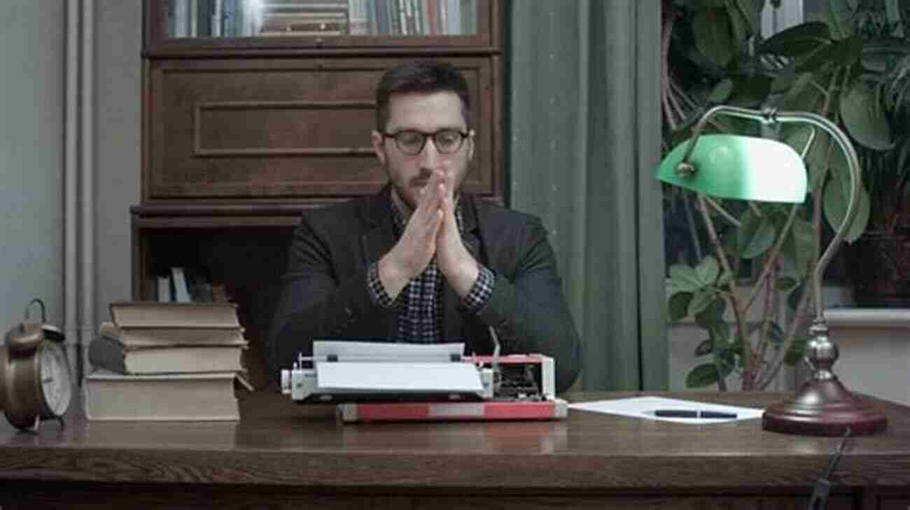 Writer Contemplating In Front Of A Typewriter How To Win A Nobel Prize