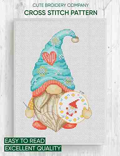 Cross Stitch Pattern: Gnome Embroider : Counted Cross Stitch